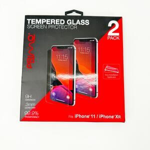 PRIMO iPhone 11 / iPhone XR Screen Protector 2 Pack Tempered Glass NIB Apple New